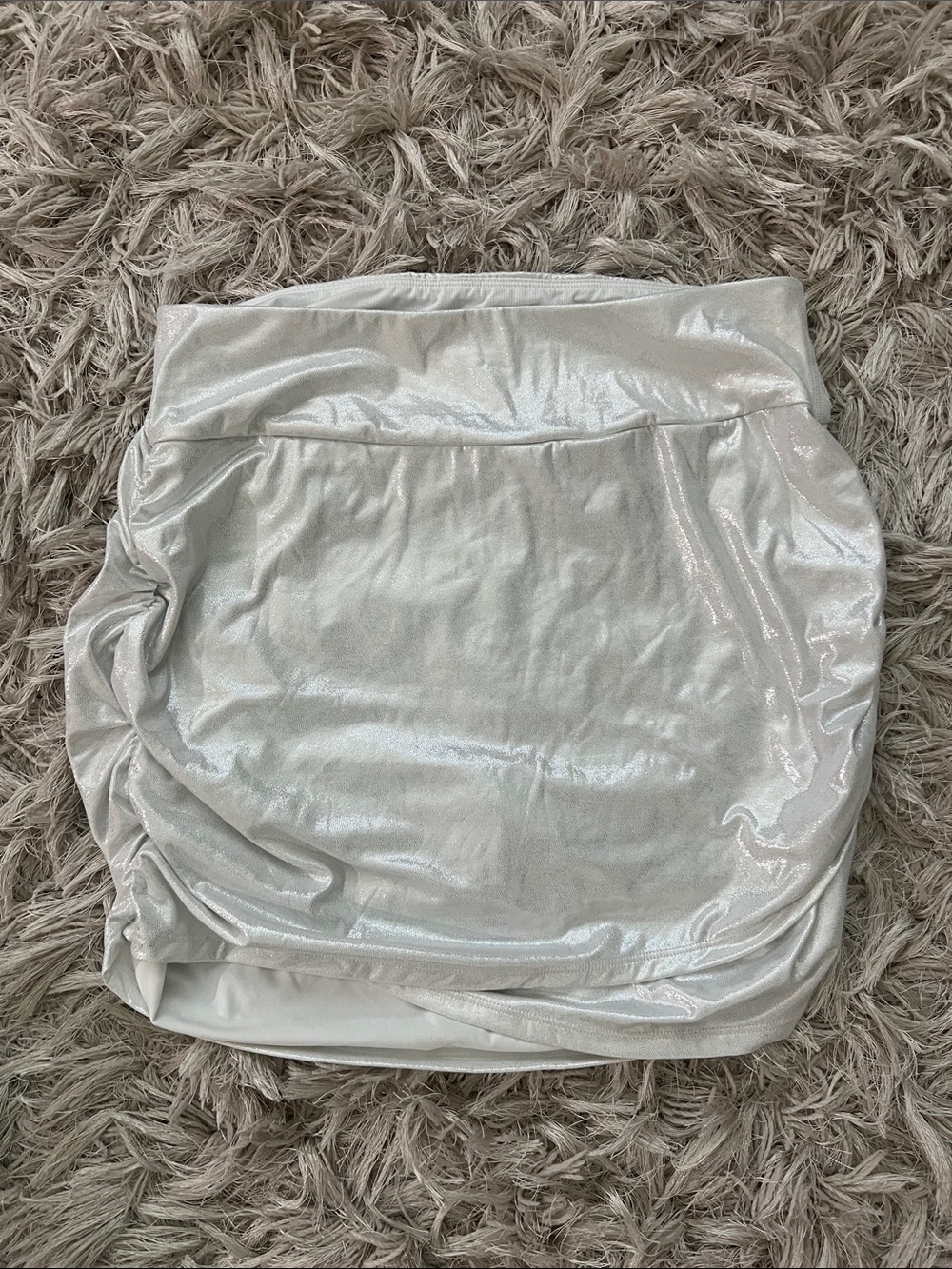 HALARA Metallic Silver Mini Skort - Ruched Party Style